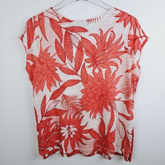 H by Halston Floral Linen Top NWT, size small - Picture 2 of 7